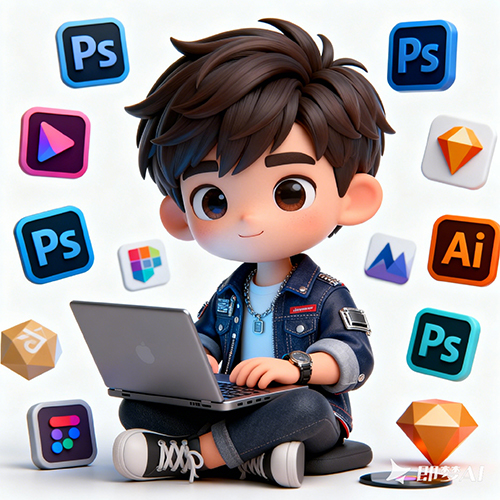 创意海报设计元素时尚卡通角色-ai艺绘资源