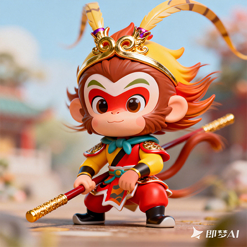 具有卡通风格的Q版3D美猴王IP形象-ai艺绘资源