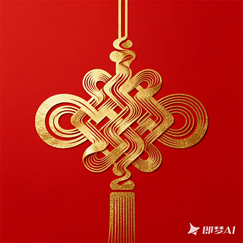 极简创意简约金色质感中国结元素-ai艺绘资源
